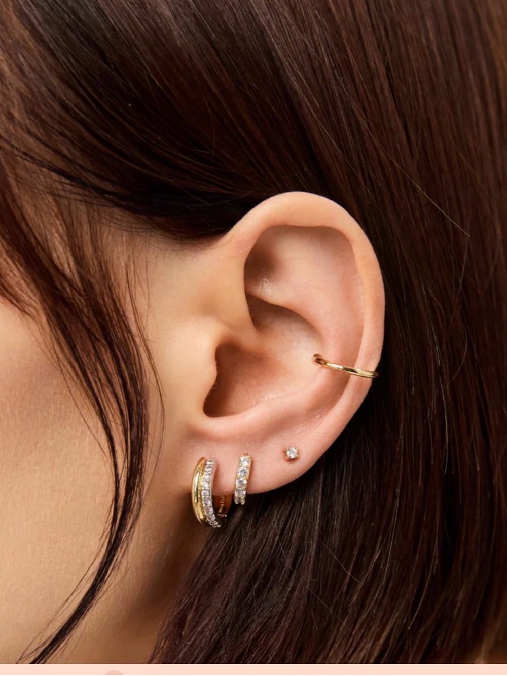 NWT Ana Luisa Asher Pave Huggie Earring - Picture 2 of 9